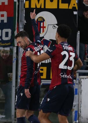 Exultation Bologna™s Federico Bernardeschi penalty goal during the Serie A soccer match between Bologna and Udinese at the Renato Dall™Ara Stadium in Bologna -Monday, February 23, 2026. - Soccer .  Copyright: xGiannixSantandrea LaPressex