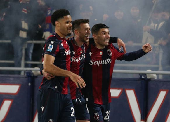 Exultation Bologna™s Federico Bernardeschi penalty goal during the Serie A soccer match between Bologna and Udinese at the Renato Dall™Ara Stadium in Bologna -Monday, February 23, 2026. - Soccer .  Copyright: xGiannixSantandrea LaPressex