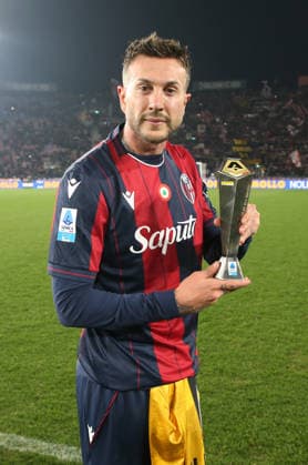 Bologna™s Federico Bernardeschi Panini player of the match during the Serie A soccer match between Bologna and Udinese at the Renato Dall™Ara Stadium in Bologna -Monday, February 23, 2026. - Soccer .  Copyright: xGiannixSantandrea LaPressex