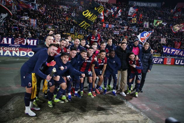 Bologna™s final exultation during the Serie A soccer match between Bologna and Udinese at the Renato Dall™Ara Stadium in Bologna -Monday, February 23, 2026. - Soccer .  Copyright: xGiannixSantandrea LaPressex