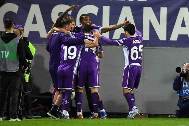 Foto IPP Giacomo Morini Firenze 23 02 2026 Campionato di calcio di serie A 2025 2026 Acf Fiorentina vs Pisa Sc. nella foto: Moise Bioty Kean esulta con i compagni dopo aver segnato il 1° gol. italy ITALY  Copyright: xR4924_italyphotopressx