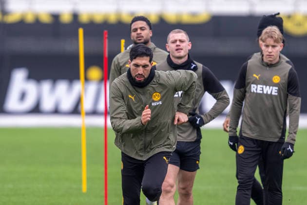 24 02 2026 Borussia Dortmund soccer training at the training ground in Brackel ahead of the second leg of the Champions League play-off at Atalanta Bergamo Emre Can Borussia Borussia Dortmund in action Copyright: xDavidxInderliedx