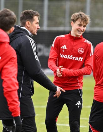 24 02 2026 Soccer 2 Soccer Bundesliga Season 2025 2026 1 FC Nürnberg Nuernberg FCN Club Training Sportfoto Zink xwoxzix Miroslav Miro Klose Coach 1 FC Nürnberg FCN Marko Soldic 16, 1 FC Nürnberg FCN