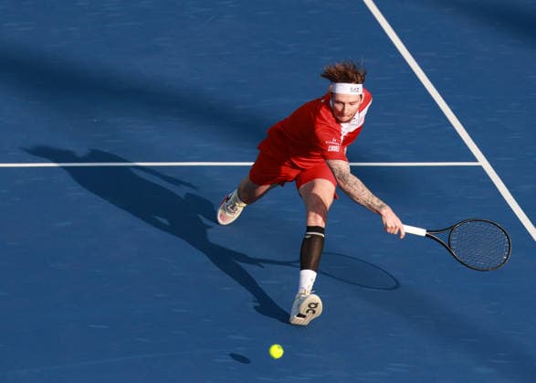 Alexander Bublik, Dubai Duty Free Tennis Championships, Dubai, U A E Tennis Dubai Tennis Championships 2025 ATP Dubai Duty Free Tennis Stadium Dubai United Arab Emirates 24 February 2026 Copyright: xJuergenxHasenkopfx