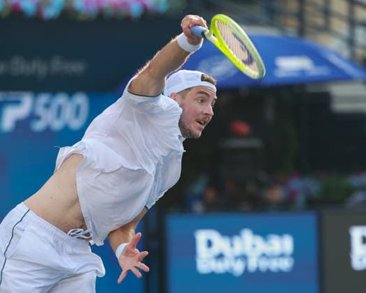 Jan Lennard Struff GER , Dubai Duty Free Tennis Championships, Dubai, U A E Tennis Dubai Tennis Championships 2025 ATP Dubai Duty Free Tennis Stadium Dubai United Arab Emirates 24 February 2026 Copyright: xJuergenxHasenkopfx