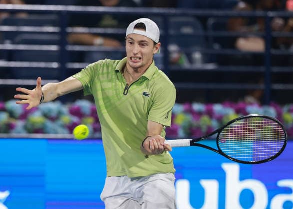 Ugo Humbert, Dubai Duty Free Tennis Championships, Dubai, U A E Tennis Dubai Tennis Championships 2025 ATP Dubai Duty Free Tennis Stadium Dubai United Arab Emirates 24 February 2026 Copyright: xJuergenxHasenkopfx