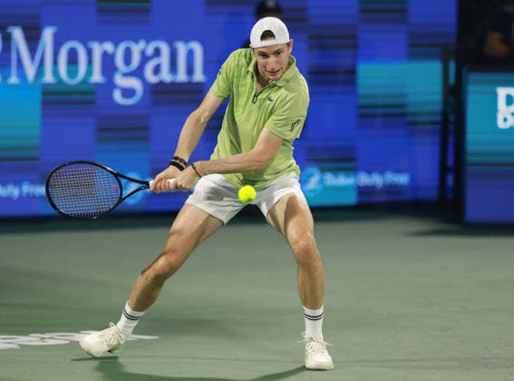 Ugo Humbert, Dubai Duty Free Tennis Championships, Dubai, U A E Tennis Dubai Tennis Championships 2025 ATP Dubai Duty Free Tennis Stadium Dubai United Arab Emirates 24 February 2026 Copyright: xJuergenxHasenkopfx