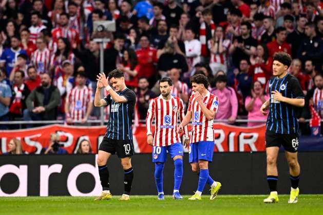 Atletico de Madrid v Club Brugge - UEFA Champions League MADRID, SPAIN - FEBRUARY 24 : Vetlesen Hugo midfielder of Club Brugge missing an opportunity during the UEFA Champions League 2025 26 knockout phase play-off match second leg between Atletico de Madrid and Club Brugge on February 24, 2026 in Madrid, Spain, 24 02 2026 Madrid Spain  Copyright: xTomasxSiskx