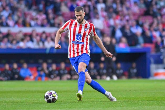 February 24, 2026, Madrid, Madrid, Spain: DAVID HANCKO of Atletico de Madrid pases the ball during the Champions League match, second leg of the Play-Off between ATLo°TICO DE MADRID and CLUB BRUJAS KV, held on February 24, 2026, at the Riad Air Metropolitano, Madrid, Spain. ATLETICO DE MADRID Vs CLUB BRUJAS KV Champions League Match, Season 25 26 (02 24 26)  - ZUMAc312 20260224_zsp_c312_017 Copyright: xOscarxManuelxSanchezx