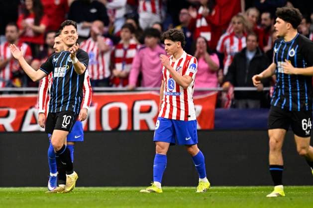 Atletico de Madrid v Club Brugge - UEFA Champions League MADRID, SPAIN - FEBRUARY 24 : Vetlesen Hugo midfielder of Club Brugge missing an opportunity during the UEFA Champions League 2025 26 knockout phase play-off match second leg between Atletico de Madrid and Club Brugge on February 24, 2026 in Madrid, Spain, 24 02 2026 Madrid Spain  Copyright: xTomasxSiskx