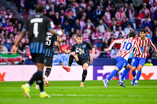 Atletico de Madrid v Club Brugge - UEFA Champions League MADRID, SPAIN - FEBRUARY 24 : Tresoldi Nicolo forward of Club Brugge in action during the UEFA Champions League 2025 26 knockout phase play-off match second leg between Atletico de Madrid and Club Brugge on February 24, 2026 in Madrid, Spain, 24 02 2026 Madrid Spain  Copyright: xTomasxSiskx