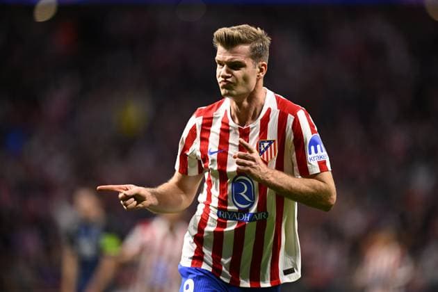 Atletico de Madrid v Club Brugge - UEFA Champions League MADRID, SPAIN - FEBRUARY 24 : Sorloth Alexander forward of Atletico de Madrid celebrating scoring a goal (1-0) during the UEFA Champions League 2025 26 knockout phase play-off match second leg between Atletico de Madrid and Club Brugge on February 24, 2026 in Madrid, Spain, 24 02 2026 Madrid Spain  Copyright: xTomasxSiskx