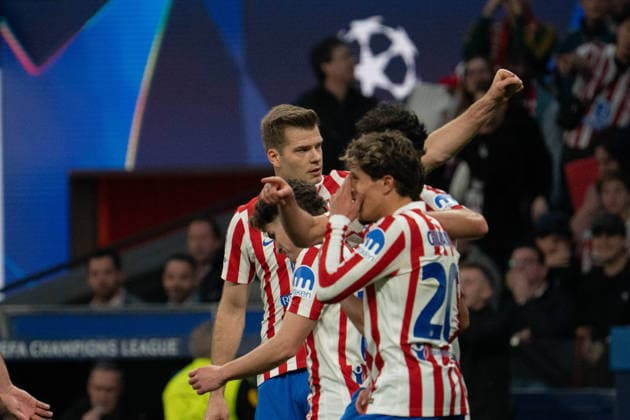 Sørloth (N9) celebrates Atletico de Madrid first goal with a fist up during UEFA Champions League match between Atletico de Madrid and Club Brugge KV at the Estadio Riyadh Air Metropolitano in Madrid, Spain  Copyright: xAndresxLopezxSheridanxx xSPPx Sportspressphoto_SPR97154