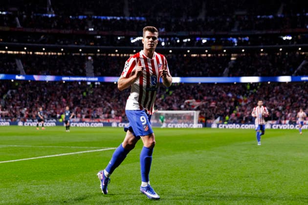 UEFA champions league - Atletico de Madrid vs Club Brugge MADRID,SPAIN - 24 February:Alexander Sorloth of Atletico de Madrid celebrates a goal during UEFA champions league 2025 26 Knockout Play-off second Leg match between Atletico de Madrid and Club Brugge at Riyadh Air Metropolitano Stadium. (Photo by Guille Martinez f22photo) Madrid Riyadh Air Metropolitano Stadium Spain Copyright: xGuillermoxMartinezx