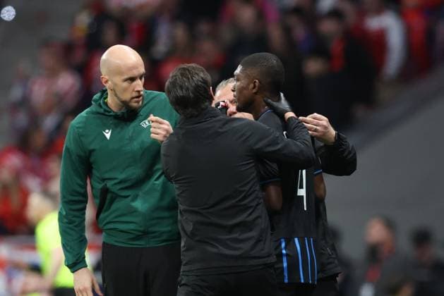 Club s Joel Ordonez pictured during a soccer game between Spanish team Atletico Madrid and Belgian Club Brugge, in Madrid, on Tuesday 24 February 2026, the return leg game in the Knockout phase play-offs of the UEFA Champions League tournament. BRUNOxFAHY  x164865155x