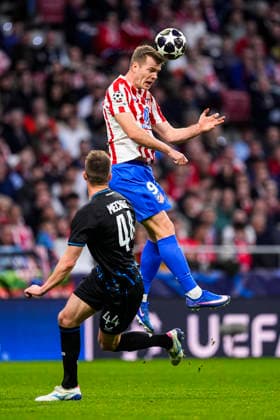 February 24, 2026, Madrid, Madrid, Spain: Alexander Sorloth of Atletico de Madrid in action during the UEFA Champions League 2025 26 KO play-offs Second Leg match between Atletico de Madrid and Club Brugge KV at Riyadh Air Metropolitano on February 24, 2026, in Madrid, Spain. Madrid Spain - ZUMAa181 20260224_zaa_a181_037 Copyright: xOscarxJ.xBarrosox