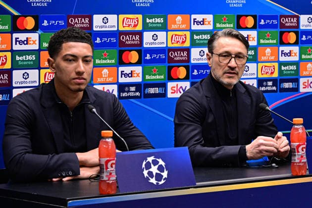 February 24, 2026, Bergamo, Lombardia: Borussia Dortmund s Jobe Bellingham and Borussia Dortmund s coach Niko Kovac during press conference, PK, Pressekonferenz on the eve of the UEFA Champions League play-off soccer match between Atalanta BC and Borussia Dortmund at Bergamo Stadium in Bergamo, Italy, 24 Febuary 2026. ANSA MICHELE MARAVIGLIA. Soccer: Champions League MD-1 Atalanta BC-Borussia Dortmund  - ZUMAa110 20260224_zaf_a110_031 Copyright: xMichelexMaravigliax