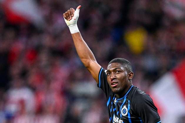 Atletico de Madrid v Club Brugge - UEFA Champions League MADRID, SPAIN - FEBRUARY 24 : Ordonez Joel defender of Club Brugge celebrating scoring a goal (1-1) during the UEFA Champions League 2025 26 knockout phase play-off match second leg between Atletico de Madrid and Club Brugge on February 24, 2026 in Madrid, Spain, 24 02 2026 Madrid Spain  Copyright: xTomasxSiskx
