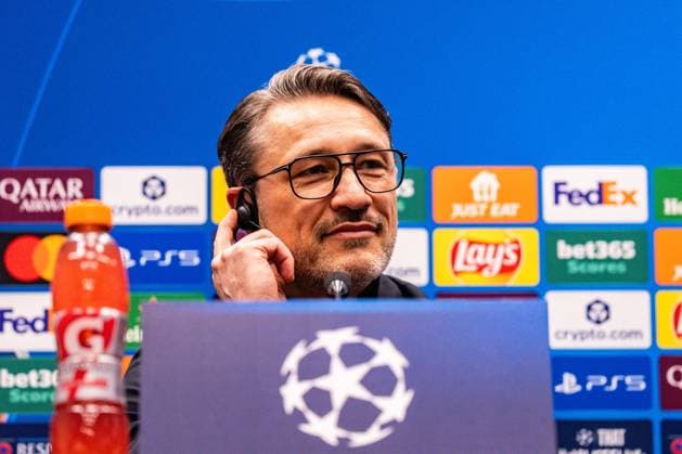 24 02 2026, Atalanta Bergamo vs Borussia Dortmund, UEFA Champions League, Playoffs second leg The press conference before the second leg with Niko Kovac Borussia Dortmund, coach and Jobe Bellingham Borussia Dortmund, 7 Regulations prohibit any use of photographs as image sequences and or quasi video Copyright: xBahhoxKarax