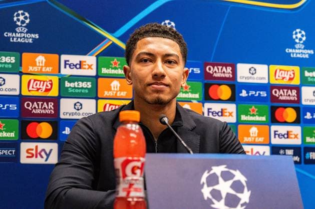 24 02 2026, Atalanta Bergamo vs Borussia Dortmund, UEFA Champions League, Playoffs second leg The press conference before the second leg with Niko Kovac Borussia Dortmund, coach and Jobe Bellingham Borussia Dortmund, 7 Regulations prohibit any use of photographs as image sequences and or quasi video Copyright: xBahhoxKarax