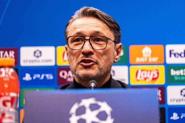 24 02 2026, Atalanta Bergamo vs Borussia Dortmund, UEFA Champions League, Playoffs second leg The press conference before the second leg with Niko Kovac Borussia Dortmund, coach and Jobe Bellingham Borussia Dortmund, 7 Regulations prohibit any use of photographs as image sequences and or quasi video Copyright: xBahhoxKarax