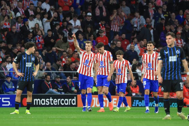 Spain - Atletico de Madrid vs Club Brugge KV - 24 02 2026 SPAIN, MADRID, FEBRUARY 24. Alexander Sorloth of Atletico de Madrid celebrates after scoring his team s opening goal during the UEFA Champions League Knockout Play-off Second Leg football match between Atletico de Madrid and Club Brugge KV at Estadio Riyadh Air Metropolitano on February 24, 2026 in Madrid, Spain. Photo by Manuel Blondeau AOP.Press Madrid Riyadh Air Metropolitano Spain Copyright: x ManuelxBlondeau AOP.Pressx AOP20260224-0001