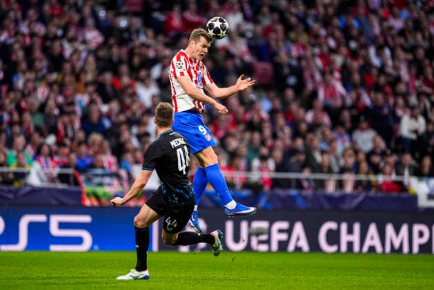 February 24, 2026, Madrid, Madrid, Spain: Alexander Sorloth of Atletico de Madrid in action during the UEFA Champions League 2025 26 KO play-offs Second Leg match between Atletico de Madrid and Club Brugge KV at Riyadh Air Metropolitano on February 24, 2026, in Madrid, Spain. Atletico De Madrid V Club Brugge KV - UEFA Champions League 2025 26 KO Play-Offs Second Leg  - ZUMAa181 20260224_zaa_a181_055 Copyright: xOscarxJ.xBarrosox