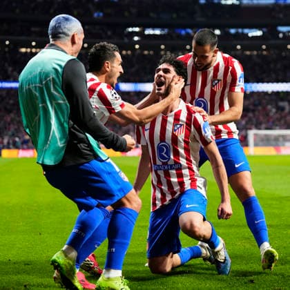 ESP: Atletico de Madrid - Club Brugge. UEFA Champions League. Round of 16. Second Leg. Johnny Cardoso of Atletico de Madrid celebrates after scoring the 2-1 during the UEFA Champions League match, between Atletico de Madrid and Club Brugge, Round of 16, second Leg, played at Riyadh Air Mertropolitano Stadium on February 24, 2026 in Madrid, Spain. kpng Copyright: xCesarxCebollax xPRESSINPHOTOx PS_260224_ATM_BRU_2526_065