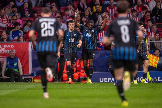 February 24, 2026, Madrid, Madrid, Spain: MADRID, SPAIN - FEBRUARY 24: JOEL ORDONEZ of Club Brugge KV is seen celebrating his goal during the UEFA Champions League 2025 26 Knockout match second lag between Atletico de Madrid and Club Brugge KV, at Riyadh Air Metropolitano Stadium on February 23, 2026 in Madrid, Spain Madrid Spain - ZUMAl192 20260224_zsp_l192_015 Copyright: xMiguelxLemosx