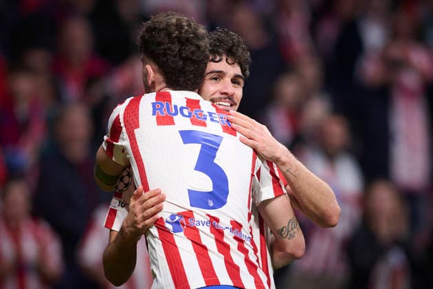 ATLETICO DE MADRID v CLUB BRUGGE KV. CHAMPIONS LEAGUE 2025 2026. ROUND KO PLAY-OFFS 2ND LEG MATCH. Atletico de Madrid s Johnny Cardoso and Matteo Ruggeri celebrate goal during Champions League 2025 2026, KO play-offs 2nd leg match. February 24 ,2026. (ALTERPHOTOS Jorge Ropero) MadridSpain  Copyright: xJorgexRoperox