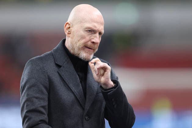 Matthias Sammer gestures during the UEFA Champions League 2025 26 League Knockout Play off Second Leg match between Bayer 04 Leverkusen and Olympiacos FC at BayArena on February 24, 2026 in Leverkusen, Germany Photo by Oliver Kaelke DeFodi Images