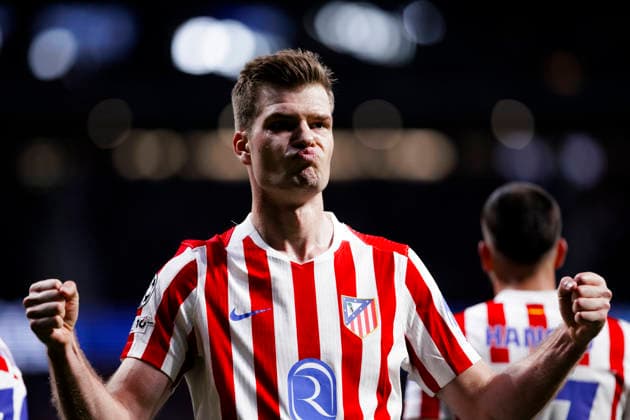 UEFA champions league - Atletico de Madrid vs Club Brugge MADRID,SPAIN - 24 February:Alexander Sorloth of Atletico de Madrid celebrates a goal during UEFA champions league 2025 26 Knockout Play-off second Leg match between Atletico de Madrid and Club Brugge at Riyadh Air Metropolitano Stadium. (Photo by Guille Martinez f22photo) Madrid Riyadh Air Metropolitano Stadium Spain Copyright: xGuillermoxMartinezx
