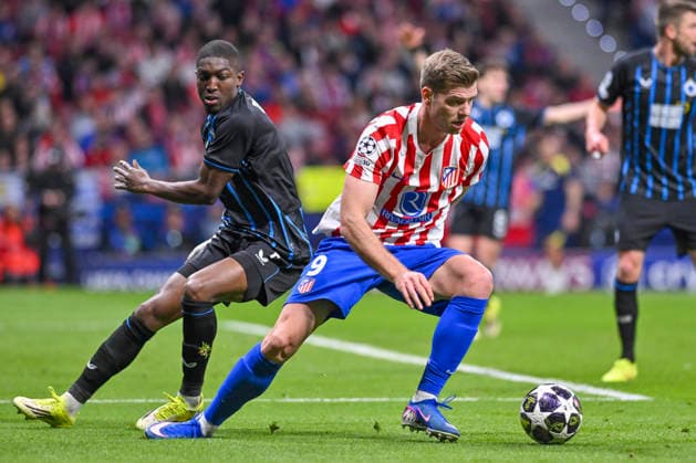 February 24, 2026, Madrid, Madrid, Spain: ALEXANDER SoËœRLOTH of Atletico de Madrid in action during the Champions League match, second leg of the Play-Off between ATLo°TICO DE MADRID and CLUB BRUJAS KV, held on February 24, 2026, at the Riad Air Metropolitano, Madrid, Spain. Madrid Spain - ZUMAc312 20260224_zsp_c312_112 Copyright: xOscarxManuelxSanchezx