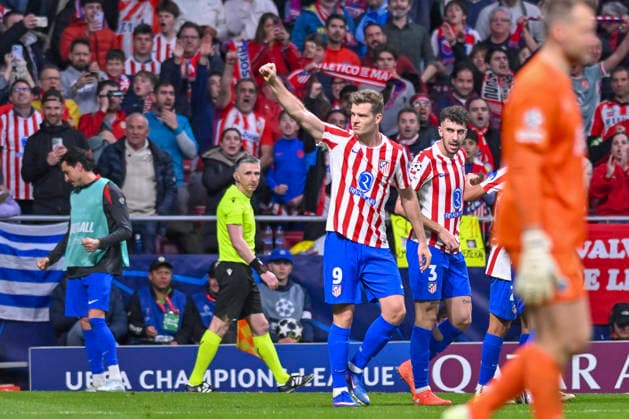 February 24, 2026, Madrid, Madrid, Spain: ALEXANDER SoËœRLOTH of Atletico de Madrid celebrates a goal during the Champions League match, second leg of the Play-Off between ATLo°TICO DE MADRID and CLUB BRUJAS KV, held on February 24, 2026, at the Riad Air Metropolitano, Madrid, Spain. Madrid Spain - ZUMAc312 20260224_zsp_c312_131 Copyright: xOscarxManuelxSanchezx