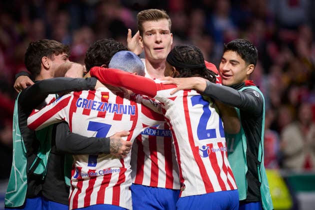 Atletico de Madrid s Alexander Sorloth celebrates goal during with his teammates Champions League 2025 2026, KO play-offs 2nd leg match. February 24 ,2026. (20260224104)