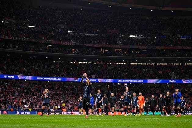 Atletico de Madrid v Club Brugge - UEFA Champions League MADRID, SPAIN - FEBRUARY 24 : Players Club Brugge after the game during the UEFA Champions League 2025 26 knockout phase play-off match second leg between Atletico de Madrid and Club Brugge on February 24, 2026 in Madrid, Spain, 24 02 2026 Madrid Spain  Copyright: xTomasxSiskx