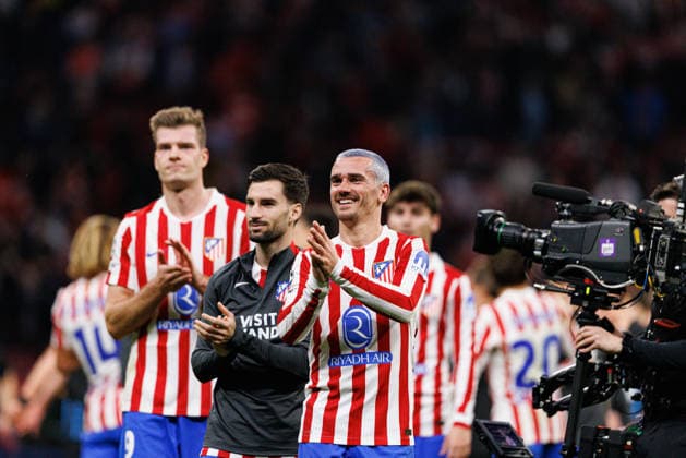 Antoine Griezmann seen during UEFA Champions League knock out phase game between Atletico de Madrid and Club Brugge KV (Maciej Rogowski Ball Raw Images) Madrid Riyadh Air Metropolitano Spain Copyright: xMaciejxRogowskix maciejrogowski_atletico_clubbrugge_2526-60