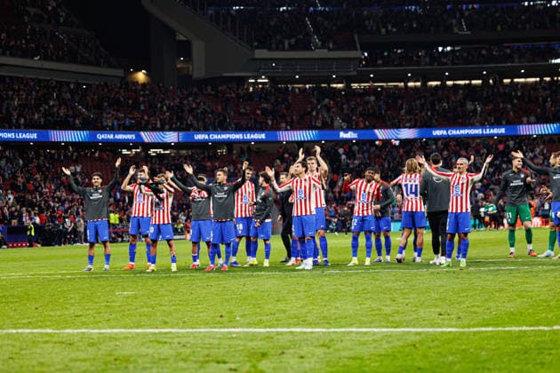Players of Atletico seen during UEFA Champions League knock out phase game between Atletico de Madrid and Club Brugge KV (Maciej Rogowski Ball Raw Images) Madrid Riyadh Air Metropolitano Spain Copyright: xMaciejxRogowskix maciejrogowski_atletico_clubbrugge_2526-77