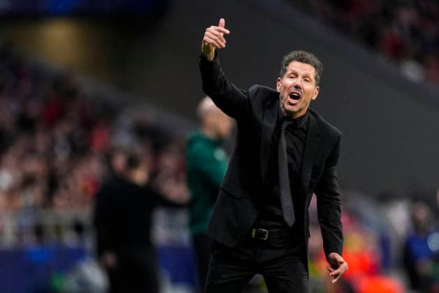 February 24, 2026, Madrid, Madrid, Spain: Diego Simeone, head coach of Atletico de Madrid, gestures during the UEFA Champions League 2025 26 KO play-offs Second Leg match between Atletico de Madrid and Club Brugge KV at Riyadh Air Metropolitano on February 24, 2026, in Madrid, Spain. Madrid Spain - ZUMAa181 20260224_zaa_a181_142 Copyright: xOscarxJ.xBarrosox