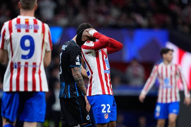 February 24, 2026, Madrid, Madrid, Spain: Ademola Lookman of Atletico de Madrid reacts during the UEFA Champions League 2025 26 KO play-offs Second Leg match between Atletico de Madrid and Club Brugge KV at Riyadh Air Metropolitano on February 24, 2026, in Madrid, Spain. Madrid Spain - ZUMAa181 20260224_zaa_a181_164 Copyright: xDennisxAgyemanx