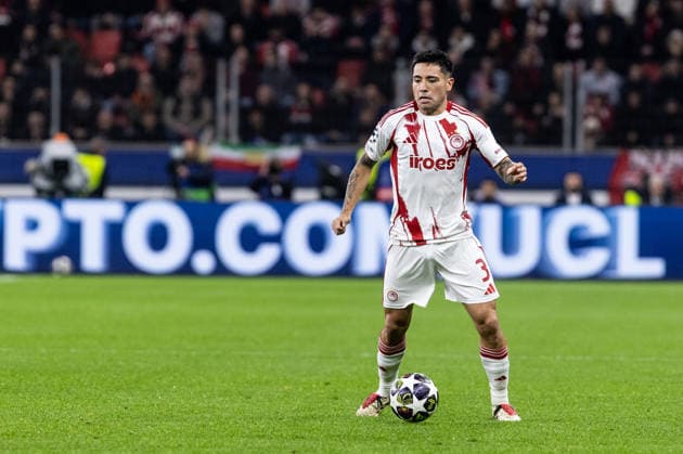 UEFA Champions League Bayer 04 Leverkusen Olympiacos FC 24 02 2026 Francisco Ortega Olympiacos FC, 3 UEFA Champions League Bayer 04 Leverkusen Olympiacos FC BayArena, Leverkusen 24 02 2026 Copyright: xBEAUTIFULxSPORTS Buriakovx