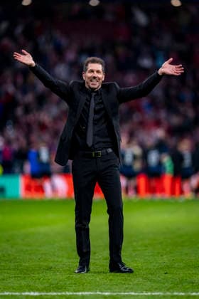 Atletico de Madrid v Club Brugge KV - UEFA Champions League 2025 26 League Knockout Play-off Second Leg Diego Pablo Simeone, head coach of Atletico de Madrid, celebrates after winning the UEFA Champions League 2025 26 League Knockout Play-off Second Leg match between Atletico de Madrid and Club Brugge KV at Estadio Riyadh Air Metropolitano on February 24, 2026 in Madrid, Spain. Madrid Estadio Riyadh Air Metropolitano Madrid Spain Copyright: xAlbertoxGardinx AGardin_20260224_Foot_Champ_Atl_Mad_Bru_1064