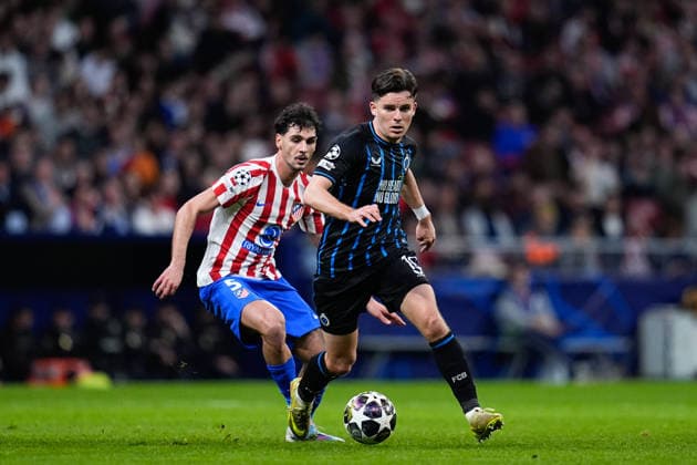 February 24, 2026, Madrid, Madrid, Spain: Hugo Vetlesen of Club Brugge KV in action during the UEFA Champions League 2025 26 KO play-offs Second Leg match between Atletico de Madrid and Club Brugge KV at Riyadh Air Metropolitano on February 24, 2026, in Madrid, Spain. Madrid Spain - ZUMAa181 20260224_zaa_a181_177 Copyright: xDennisxAgyemanx