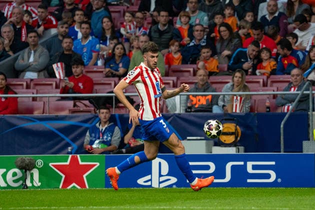 Ruggeri (N3) in action during UEFA Champions League match between Atletico de Madrid and Club Brugge KV at the Estadio Riyadh Air Metropolitano in Madrid, Spain  Copyright: xAndresxLopezxSheridanxx xSPPx Sportspressphoto_SPR97280