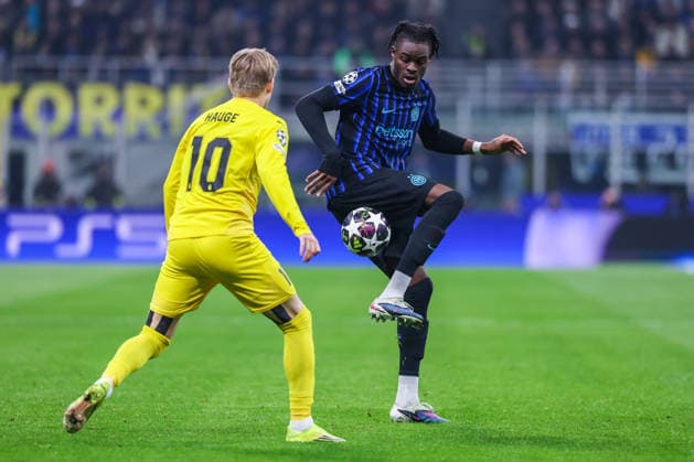 FC Internazionale vs FK Bodo Glimt UEFA Champions League 2025 26 League Knockout Play off Second Leg 24 02 2026 Yann Aurel Ludger Bissek of FC Internazionale seen in action during UEFA Champions League 2025 26 League Knockout Play off Second Leg football match between FC Internazionale and FK Bodo Glimt at San Siro Stadium in Milan Copyright: xBEAUTIFULxSPORTS Carabellix