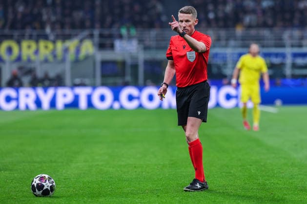 FC Internazionale vs FK Bodo Glimt UEFA Champions League 2025 26 League Knockout Play off Second Leg 24 02 2026 Referee Alejandro Hernandez seen in action during UEFA Champions League 2025 26 League Knockout Play off Second Leg football match between FC Internazionale and FK Bodo Glimt at San Siro Stadium in Milan Copyright: xBEAUTIFULxSPORTS Carabellix