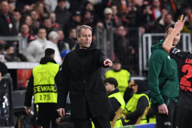 Coach Kasper Hjulmand Bayer 04 Leverkusen gestures, gestures during the UEFA Champions League 2025 26, Play offs, second leg match between Bayer 04 Leverkusen and Olympiakos Piraeus, BayArena on February 24, 2026 in Leverkusen, Germany Photo by Ralf Treese DeFodi Images Coach Kasper Hjulmand Bayer 04 Leverkusen gestures during the UEFA Champions League 2025 26 League Knockout Play off Second Leg match between Bayer 04 Leverkusen and Olympiacos FC at BayArena on February 24, 2026 in Leverkusen, Germany Photo by Ralf Treese DeFodi Images