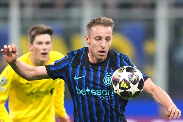 Inter Milan s Davide Frattesi during the Uefa Champions League soccer match between Inter and Bodo Glimt at the San Siro Stadium in Milan , north Italy - Tuesday , February 24 , 2026. - Soccer .  Copyright: xSpada LaPressex