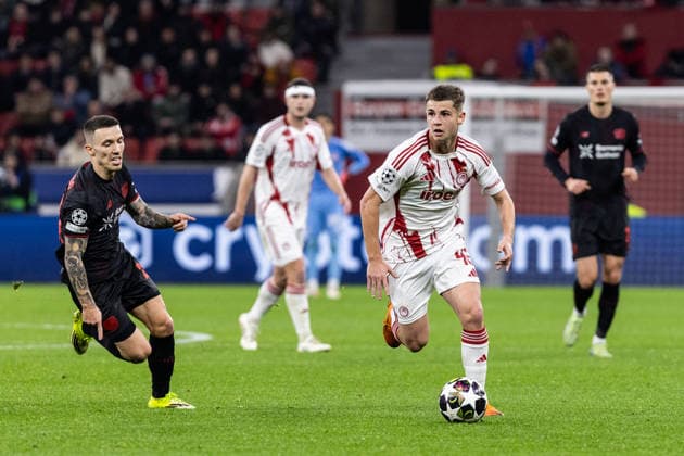 UEFA Champions League Bayer 04 Leverkusen Olympiacos FC 24 02 2026 Christos Mouzakitis Olympiacos FC, 96 UEFA Champions League Bayer 04 Leverkusen Olympiacos FC BayArena, Leverkusen 24 02 2026 Copyright: xBEAUTIFULxSPORTS Buriakovx
