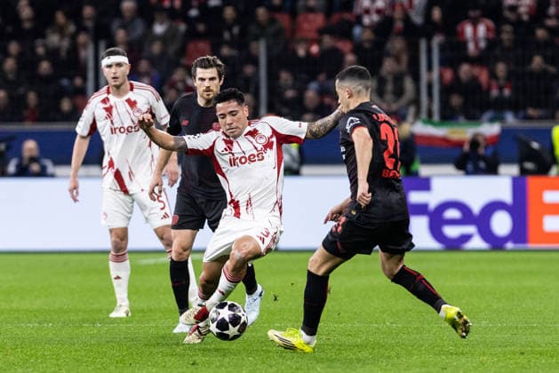 UEFA Champions League Bayer 04 Leverkusen Olympiacos FC 24 02 2026 Francisco Ortega Olympiacos FC, 3 UEFA Champions League Bayer 04 Leverkusen Olympiacos FC BayArena, Leverkusen 24 02 2026 Copyright: xBEAUTIFULxSPORTS Buriakovx